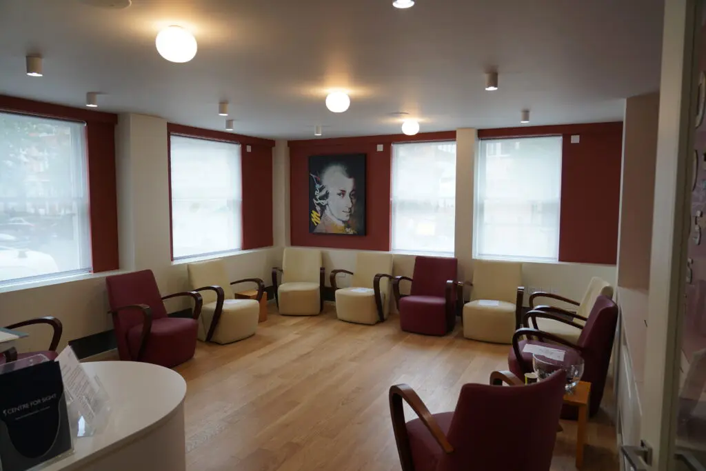Queen Anne Street Vision Clinic Centre for Sight Waiting Room Empty