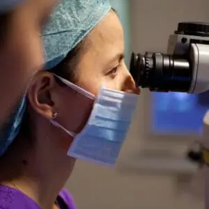 eye consultant doing diagnostics to decide on the most suitable types of eye treatments