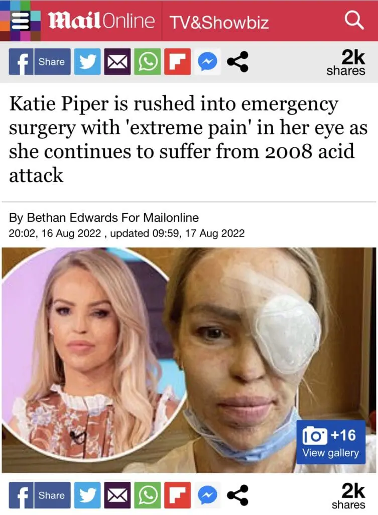 Centre for Sight and Katie Piper Daily Mail