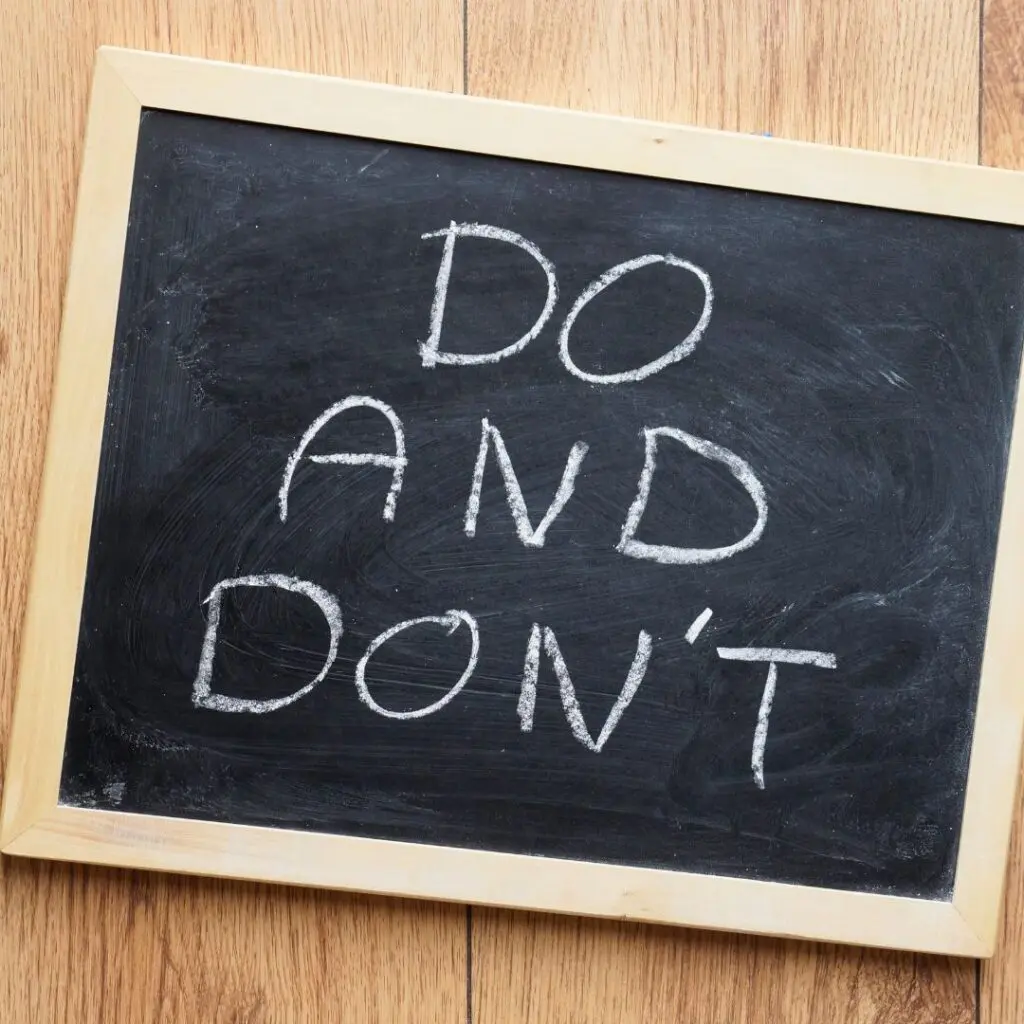 Centre for Sight Do and Don't Board stock image for Do's and Don'ts after LASIK blog post