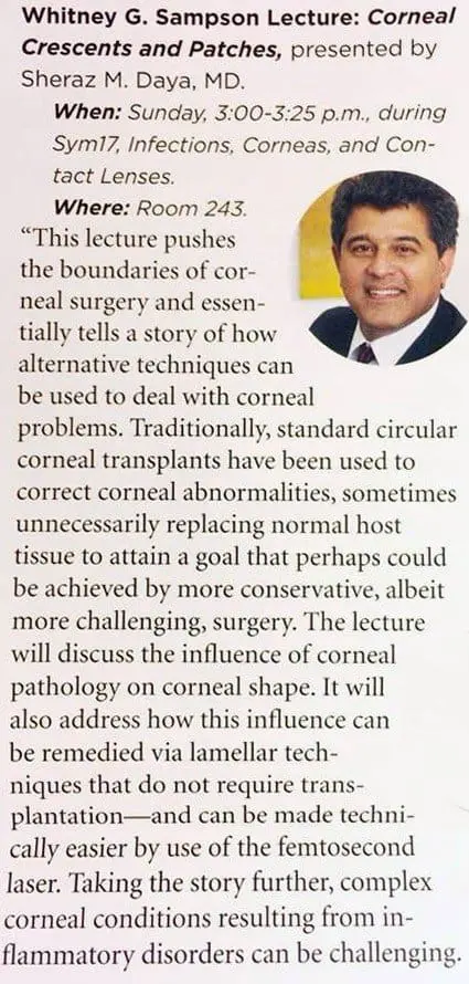 Mr Sheraz Daya honoured with the Whitney G Sampson Lecture in New Orleans