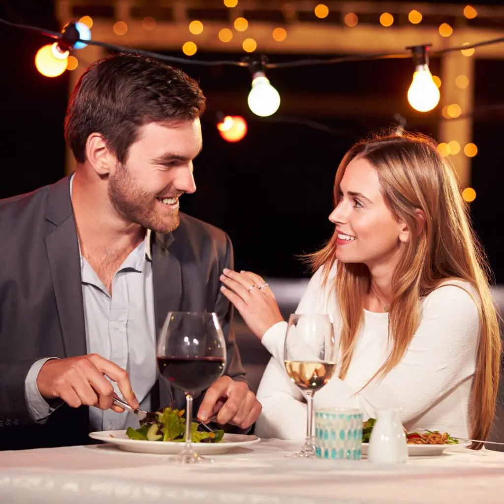 Centre for Sight couple having a meal in a restaurant after laser eye surgery brighton