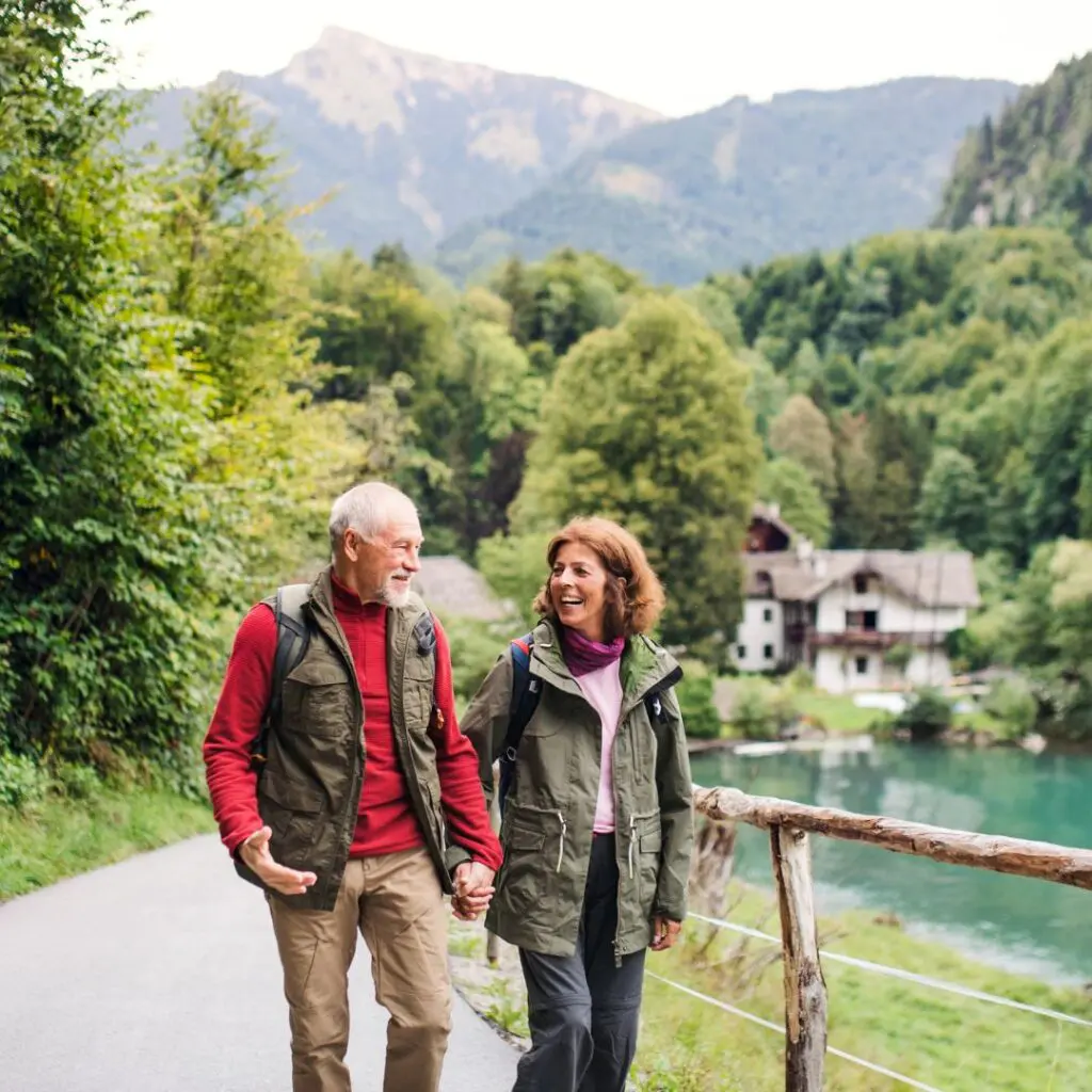 Centre for Sight elderly couple walking after ELIOS Vision Laser Treatment
