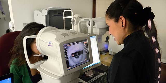 Woman having an eye examination