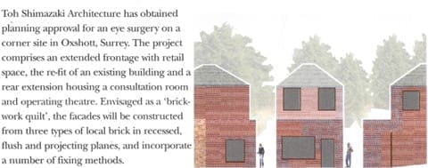 Toh Shimazaki obtaining planning permission for the Centre for Sight Oxshott premises is featured in Brick Magazine.