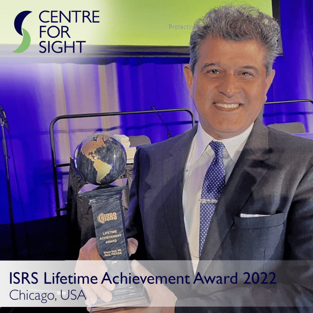 Sheraz Daya proudly holding his Lifetime Achievement Award