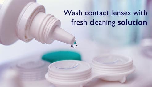 Centre for Sight Washing Contacts with Cleaning Solution