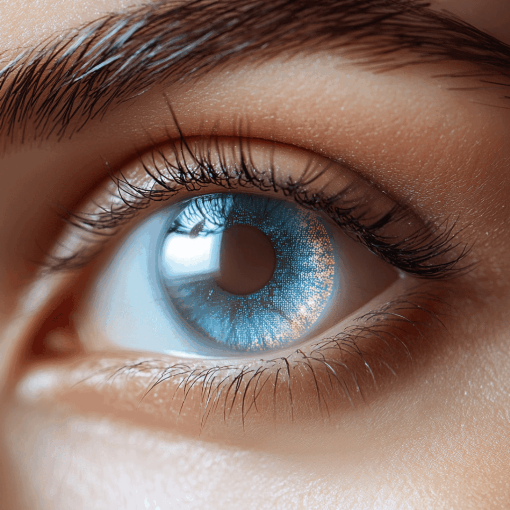 What Can I Expect on the Day of My Vision Correction Surgery? 5 Contact lens in Eye - blue